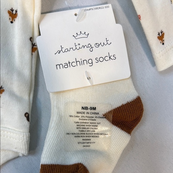 Starting Out brand, Adorable Cream and Brown Baby Set, size Newborn, BNWT - Picture 5 of 8